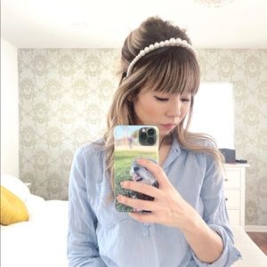 Pearl strand gold headband